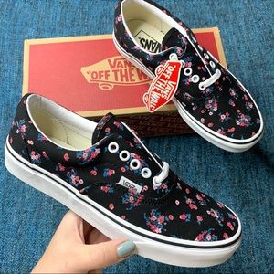 Vans Era Ditsy Floral Print Sneakers in Black Pink Multicolor